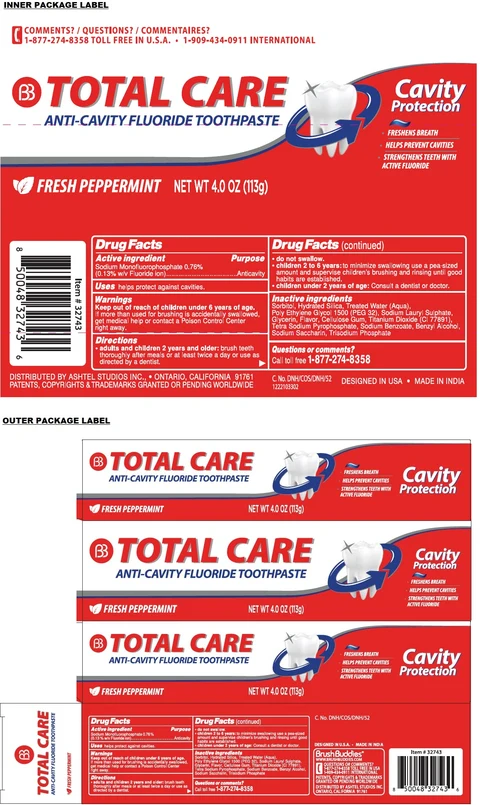 Brush Buddies TOTAL CARE ANTI-CAVITY Protection packaging