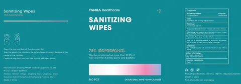 Sanitizing Wipes 포장