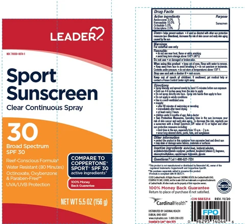 Cardinal Health Leader Sport Sunscreen SPF 30 포장