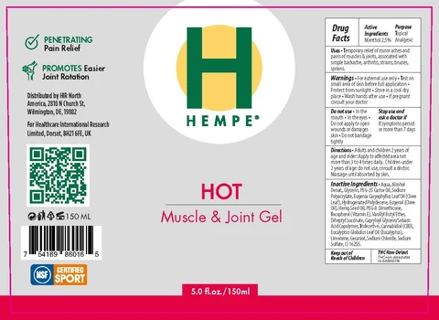 Hempe HOT Muscle and Joint Gel 포장