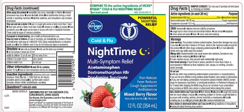 Kroger Nighttime Cold and Flu Relief 포장