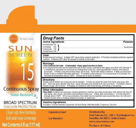 Total Suncare Sunscreen SPF 15 포장