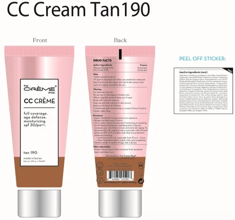 CC Cream Tan190 packaging