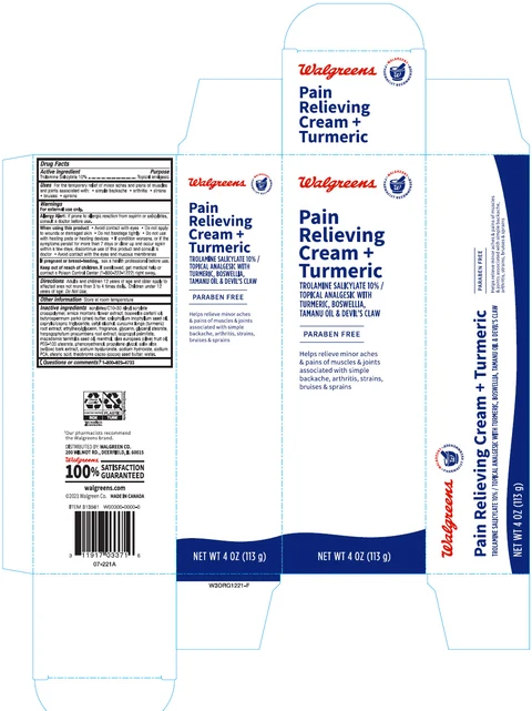 Walgreens Pain Relieving Plus TurmericAnalgesic packaging