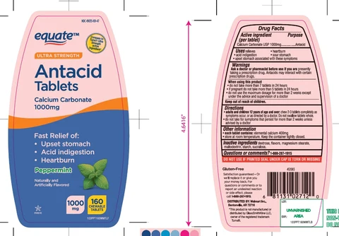 equate Ultra Strength Antacid Peppermint Flavor packaging