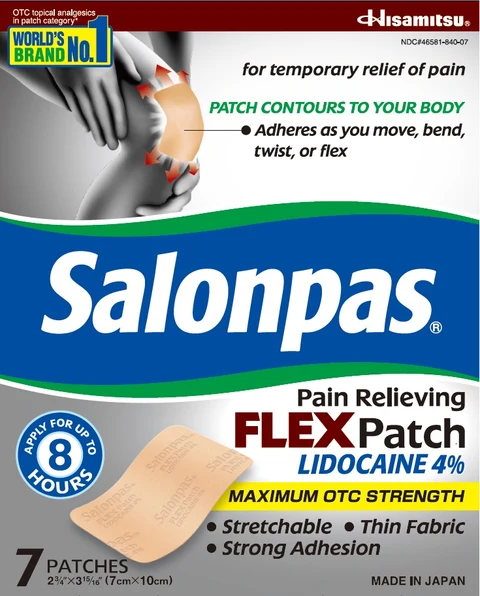Salonpas Pain Relieving LIDOCAINE 4% FLEX 포장