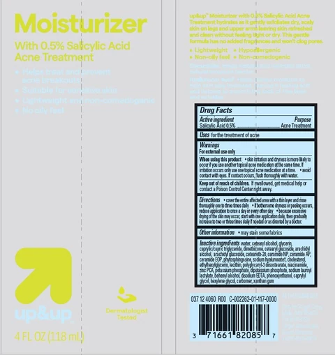 Target Up and Up Moisturizer with Salicylic Acid Acne Treatment packaging