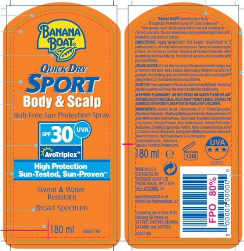 Banana Boat Sport Body and Scalp SPF 30 포장