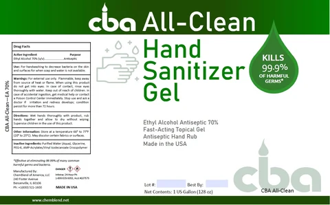 CBA All-Clean Hand Sanitizer Gel packaging