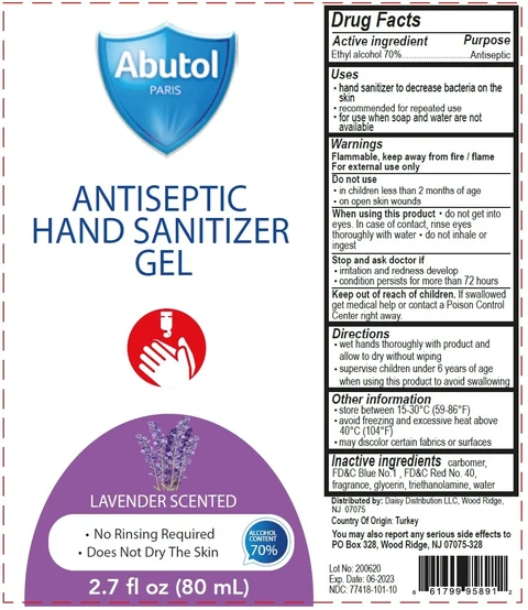 Abutol PARIS ANTISEPTIC HAND SANITIZER packaging