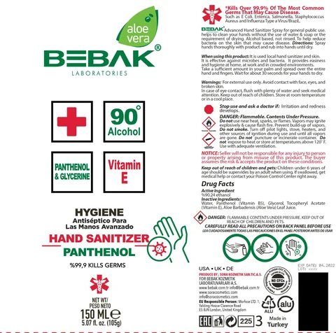 Bebak Hygiene Hand Sanitizer 포장