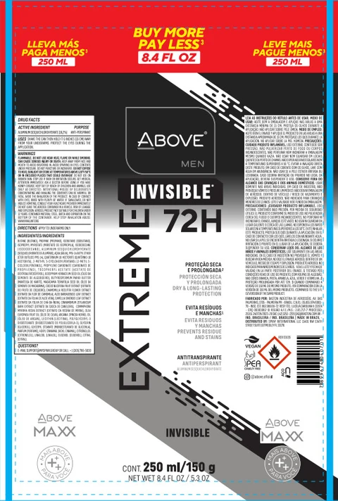 ANTITRANSPIRANTE ABOVE MAXX EXTREME INVISIBLE 포장