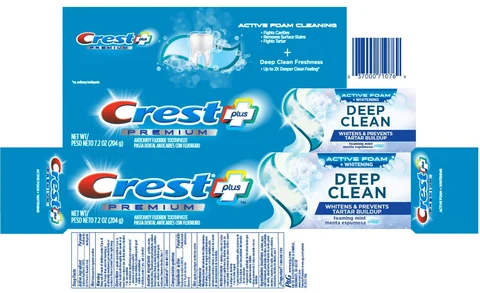 Crest Premium PlusDeep Clean Active Foam 포장