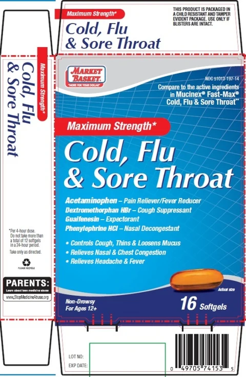 cold, flu and sore throat 포장