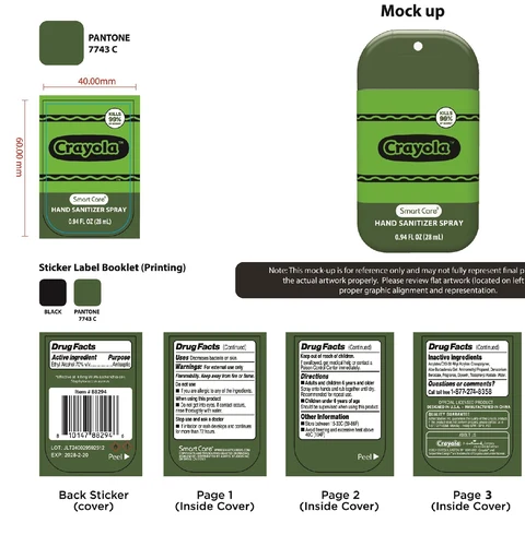 Smart Care Assorted Licensed Sanitizer Crayola01 포장