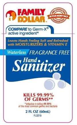 Waterless Fragrance Free Hand Sanitizer packaging