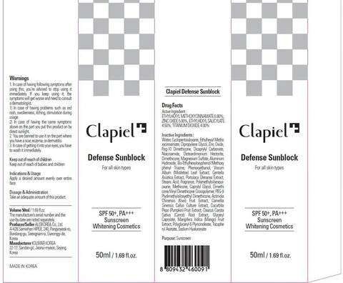 Clapiel Defense Sunblock packaging