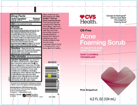 CVS Oil Free Acne Foaming Scrub-Pink Grapefruit Acne Medication 포장