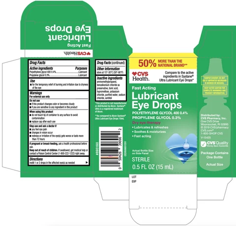 CVS Health Fast Acting Lubricant Eye Drops packaging