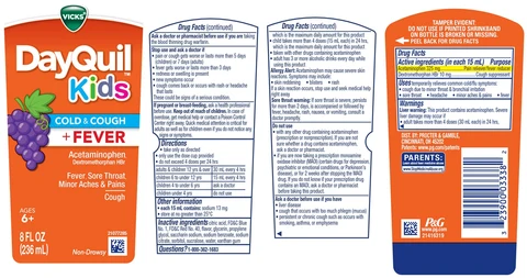 Vicks DayQuil KidsCOLD and COUGH plus FEVER 포장