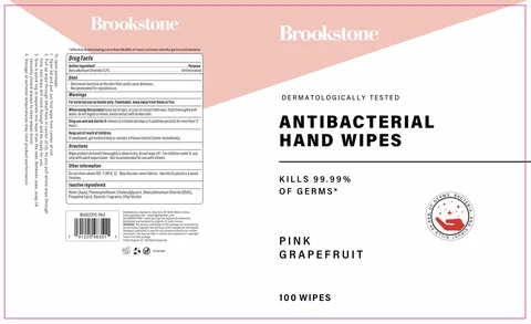 Brookstone Antibacterial Hand Wipes Pink Grapefruit packaging