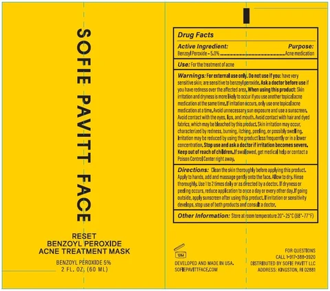 Sofie Pavitt Face Reset Benzoyl Peroxide Acne Treatment Mask 포장