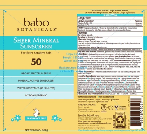 SPF 50 Sheer Mineral Sensitive Sunscreen 포장