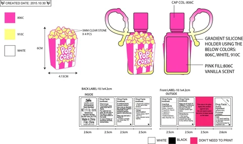 Justice Pop Corn Vanilla Scent Anti-Bacterial Hand Sanitizer 포장