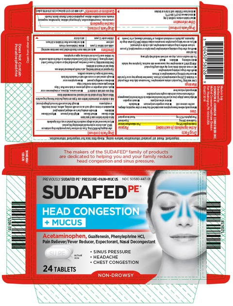 SUDAFED PE Head Congestion Plus Mucus 포장