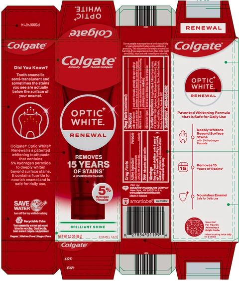 Colgate Optic White Renewal Brilliant Shine 포장