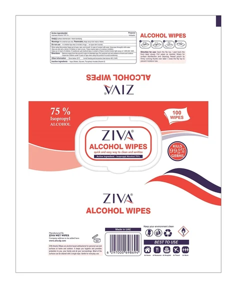 ZIVA ALCOHOL WIPES 포장