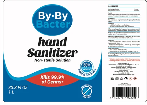 By By Bacter Hand Sanitizer packaging