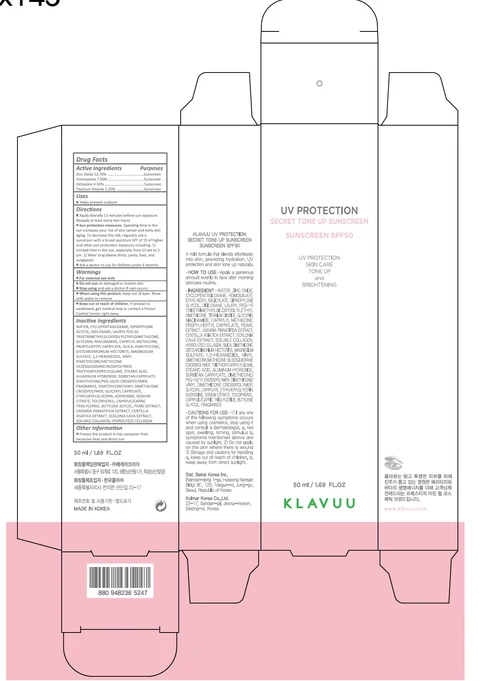 KLAVUU UV Protection Secret Tone Up Sunscreen 포장