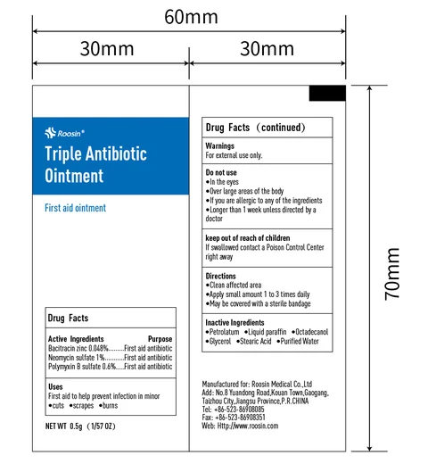 Roosin Triple Antibiotic packaging