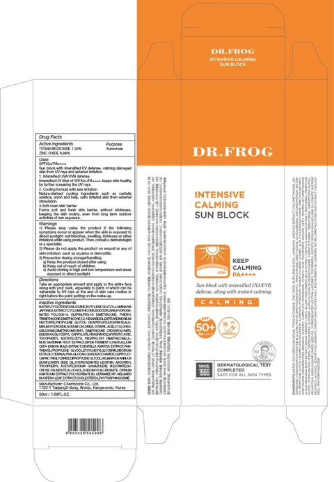 DR FROG INTENSIVE CALMING SUN BLOCK 포장