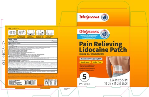 Walgreens Pain Relieving Lidocaine packaging