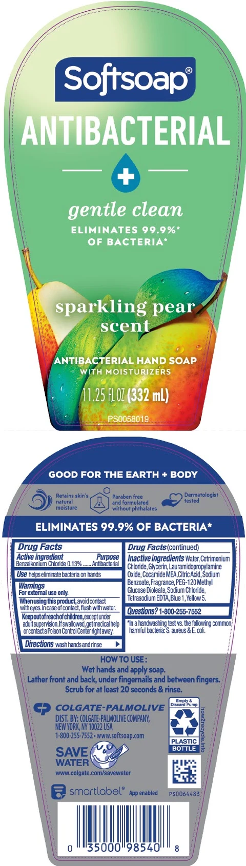 Softsoap Antibacterial Sparkling Pear 포장
