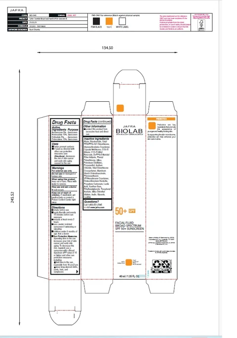 JAFRA BIOLAB FACIAL FLUID BROAD SPECTRUM SPF 50 SUNSCREEN 포장