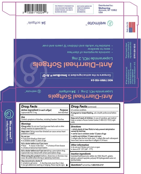 WELMATE Anti Diarrheal Loperamide HCl Softgels packaging