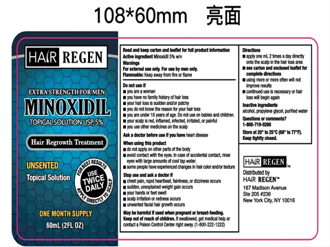 HAIR REGEN MINOXIDIL 5% HAIR GROWTH TREATMENT packaging