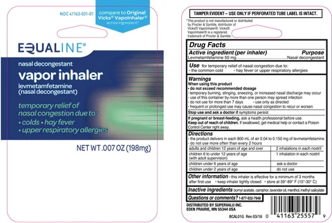 Vapor Inhaler levmetamfetamine nasal decongestant, Equaline 포장
