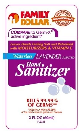 Waterless Lavender Scented Hand Sanitizer packaging