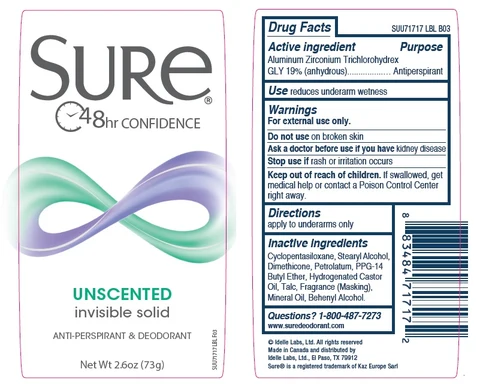 Sure Invisible Solid Unscented 포장