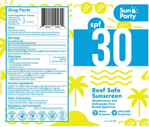 SUN PARTY SUNSCREENSPF 30 포장