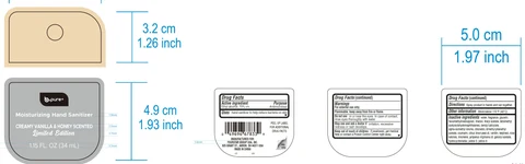 B-Pure Moisturizing Hand Sanitizer Creamy Vanilla and Honey Scented 포장