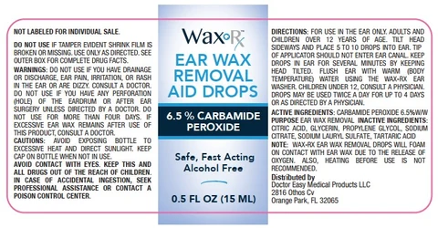 WaxRx Ear Wax Removal Aid Drops packaging