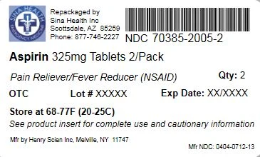 Aspirin 포장