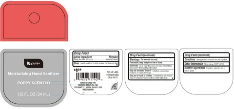 B Pure Moisturizing Hand Sanitizer Poppy Scented 포장