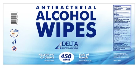Antibacterial Alcohol Wipes 포장