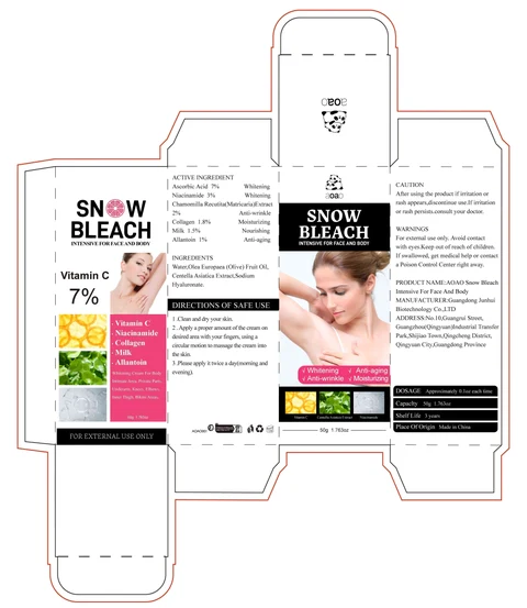AOAO Snow BIeach Intensive For Face And Body 포장